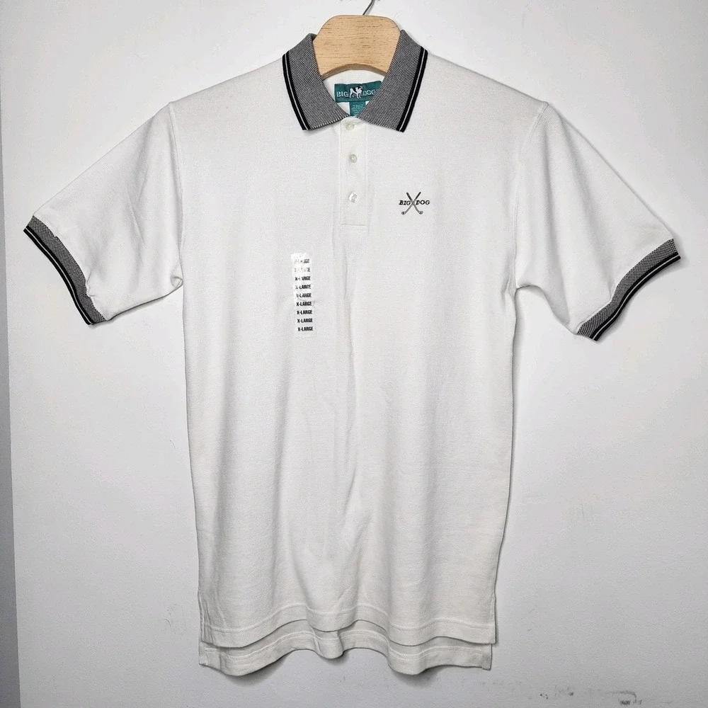 Big‎ Dog Golf Polo Shirt Men's Extra Large Waffle Knit Golf Club Logo Cotton NWT